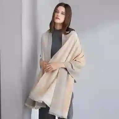 恒源祥 秋冬季保暖 经典格子大尺寸披肩 山羊绒 围巾 女款