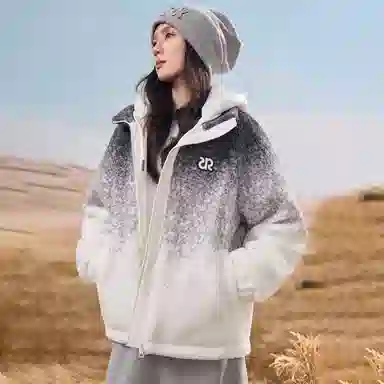 鸭鸭 渐变加厚保暖韩系可爱防风连帽长袖羽绒服 女款