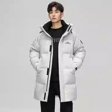 鸭鸭 石墨烯蓄热中青年纯色韩版休闲百搭户外防寒保暖中长款连帽羽绒服 男女同款