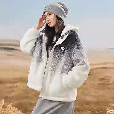 鸭鸭 渐变加厚保暖韩系可爱防风连帽长袖羽绒服 女款