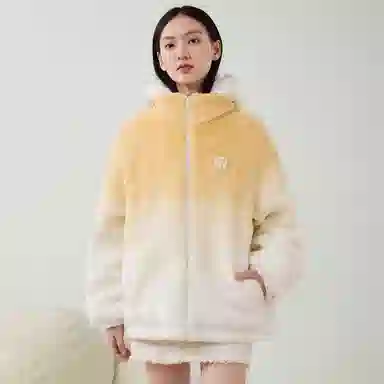 鸭鸭 渐变加厚保暖韩系可爱防风连帽长袖羽绒服 女款