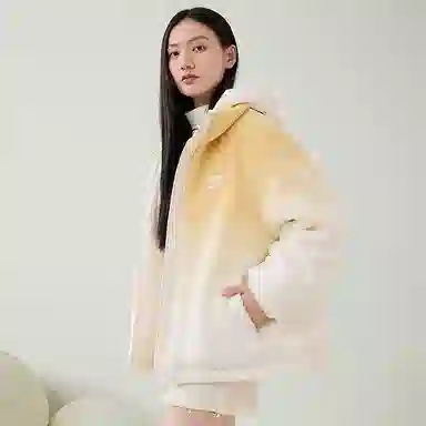 鸭鸭 渐变加厚保暖韩系可爱防风连帽长袖羽绒服 女款