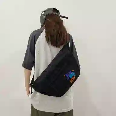 KINMAC Nylon Chest Waist Bag Black/White