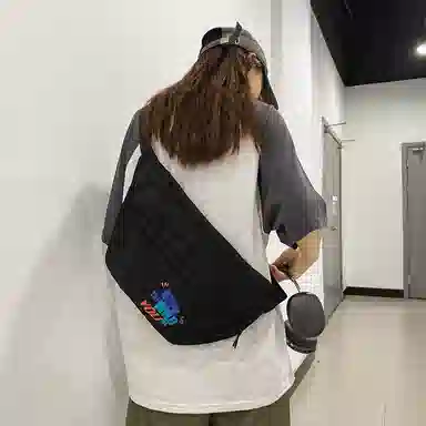 KINMAC Nylon Chest Waist Bag Black/White