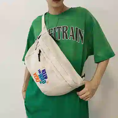 KINMAC Nylon Chest Waist Bag Black/White