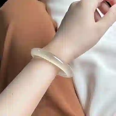 静范 香槟金复古贵妃招财国潮古风汉服旗袍冷淡风温婉水润显白素雅气质 琉璃 手镯 女款