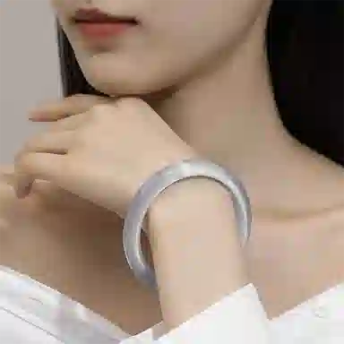 静范 碎冰蓝叮当贵妃镯新中式冰透一步一响金钱进袋满天星叠戴 精致优雅气质时髦日常通勤百搭轻奢风格告白#好运 琉璃 手镯 女款
