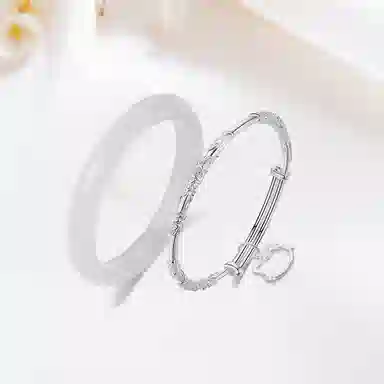 静范 白月光贵妃镯 新中式经典复古一步一响旗袍汉服 古风冰透轻奢清冷显白气质优雅时髦百搭高级感恋爱告白#好运 琉璃 手镯 女款