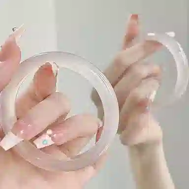 静范 白月光复古贵妃招财国潮古风汉服旗袍冷淡风温婉水润显白素雅气质 琉璃 手镯 女款