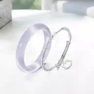 静范 紫罗兰 薰衣草镯 甜美浪漫芋泥波波少女 精致繁花似锦可爱小猫套装 水润汉服旗袍日常通勤 温柔优雅高级告白#好运 琉璃 手镯 女款