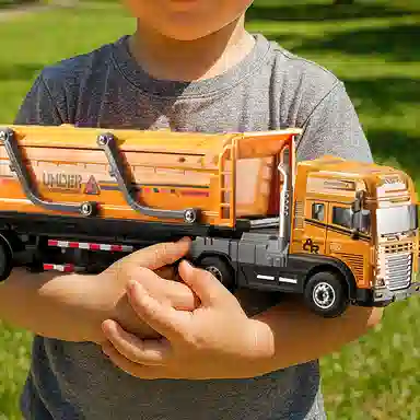 卡威 大号合金工程运输大货车 收藏车模