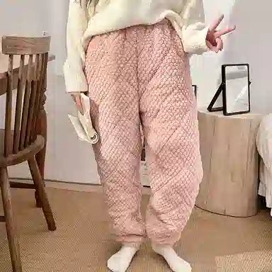 欧诗帛 加厚保暖休闲舒适睡裤 女款 粉色