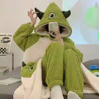 欧诗帛 加厚保暖舒适家居睡衣套装 女款 图片色