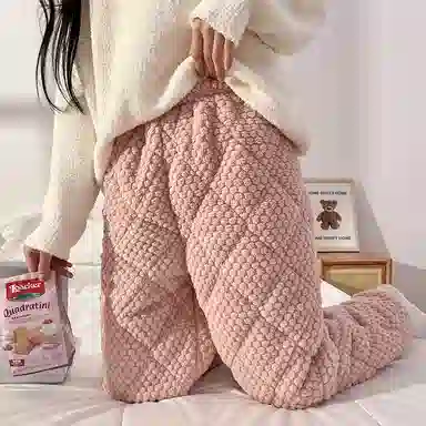 欧诗帛 加厚保暖休闲舒适睡裤 女款 粉色