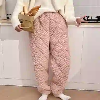 欧诗帛 加厚保暖休闲舒适睡裤 女款 粉色