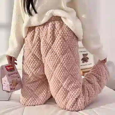 欧诗帛 加厚保暖休闲舒适睡裤 女款 粉色