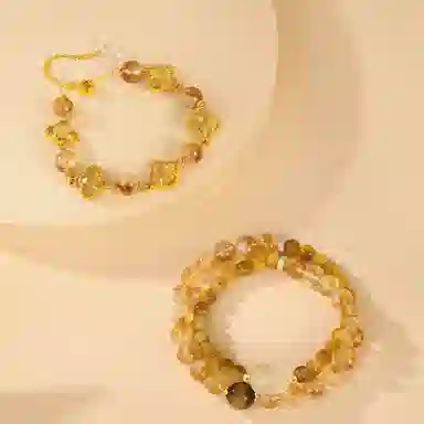 【精选玺晶级】 金六福吉祥 四叶幸运草元气满满 显白精致温柔风新中式招财纳福小貔貅 高级感约会转运珠告白#好运天然 黄水晶 手串 女款