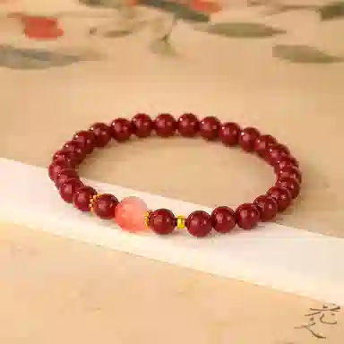 【99纯阳朱砂】 金六福吉祥 新中式经典串珠本命年福运转运珠 朱事顺意 高级感简约大气设计气质百搭闺蜜必备#好运 再造辰砂 手串 女款