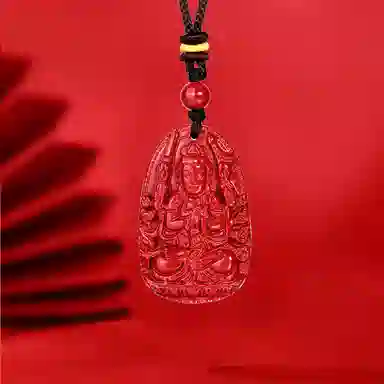 【99%高含量】 金六福吉祥 千手观音 精致简约小众日常百搭#好运 朱砂 项链 男女同款情侣款