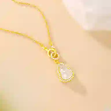 金六福吉祥 福禄 玉髓 项链 女款