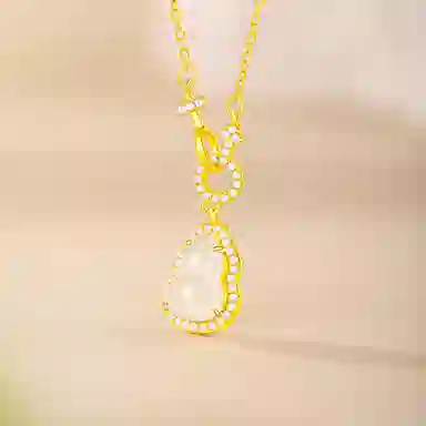 金六福吉祥 福禄 玉髓 项链 女款