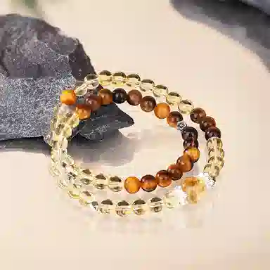 【八方来财】 金六福吉祥 一叶禅秋虎眼 新中式国潮风精致大气经典百搭招财纳福转运多财多福#好运 水晶 手串 男女同款情侣款