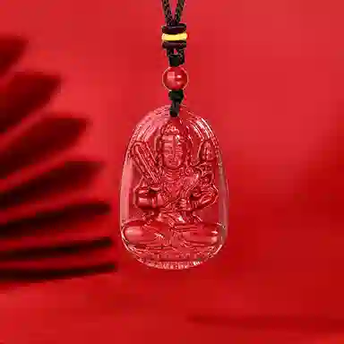 【99%高含量】 金六福吉祥 虚空藏菩萨八大守护佛生肖牛&虎守护佛本命佛本命年平安精致简约#好运 朱砂 项链 男女同款情侣款