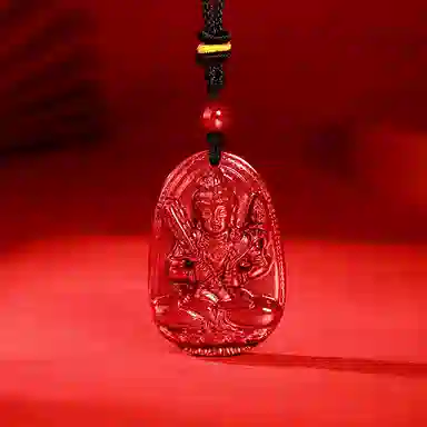 【99%高含量】 金六福吉祥 虚空藏菩萨八大守护佛生肖牛&虎守护佛本命佛本命年平安精致简约#好运 朱砂 项链 男女同款情侣款