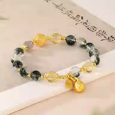 金六福吉祥 新中式吞金兽寓意招财转运显白温柔风精致穿搭福来财来#转运 绿幽灵 手串 女款