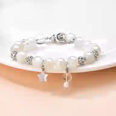 金六福吉祥 梨落白月 水晶 玉石手串 女款