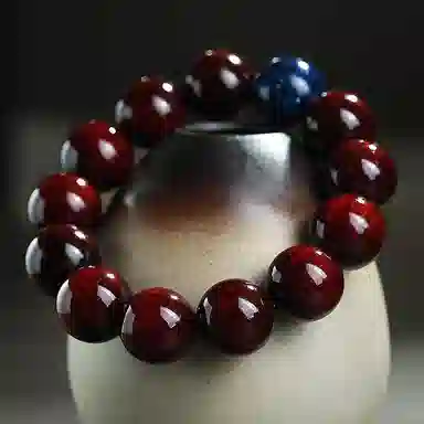 木盛缘 大漆珠佛珠单圈文玩手链 小叶紫檀 手串 男女同款情侣款