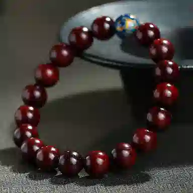 木盛缘 大漆珠佛珠单圈文玩手链 小叶紫檀 手串 男女同款情侣款