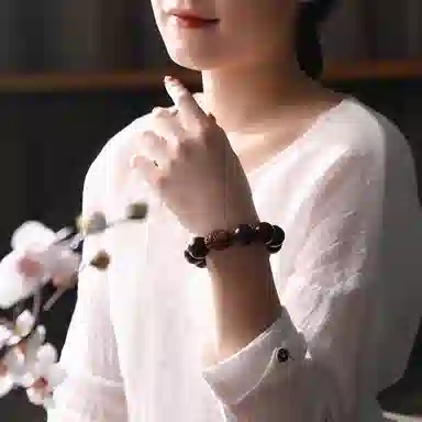 木盛缘 【解压发财貔貅】新中式国潮吞金兽招财纳福财源滚滚高油高密佛珠貔貅文玩单圈 紫檀属 手串 男女同款情侣款