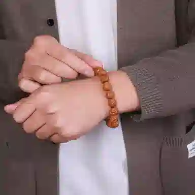 木盛缘 手工精雕弥勒佛财神佛珠 猴头核桃 手串 男女同款情侣款