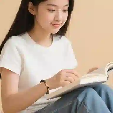 木盛缘 【招桃花】新中式国潮招财转运桃花简约森系木质佛念珠单圈复古好运莲莲 绿檀 手串 女款