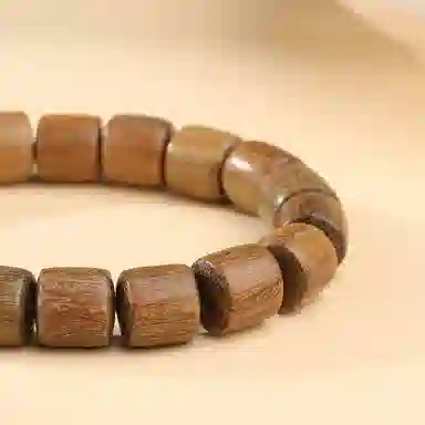 木盛缘 本命年新中式国潮简约高级经典款桶珠单圈素串转运檀木上岸有钱花好运手链 绿檀 手串 男女同款情侣款