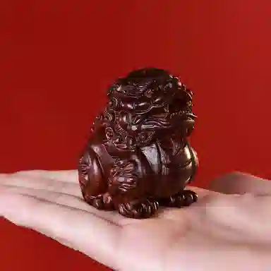 木盛缘 【鸿运当头 吸金貔貅】雕刻随身盘玩文玩#好运 紫檀属 把件 男款