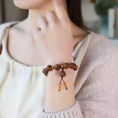 木盛缘 呆萌可爱金钱鼠盘完解压福禄平安招财纳福转运上岸有钱花手持手链 紫金鼠 手串 男女同款情侣款