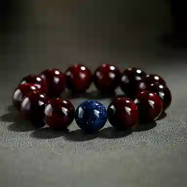 木盛缘 大漆珠佛珠单圈文玩手链 小叶紫檀 手串 男女同款情侣款