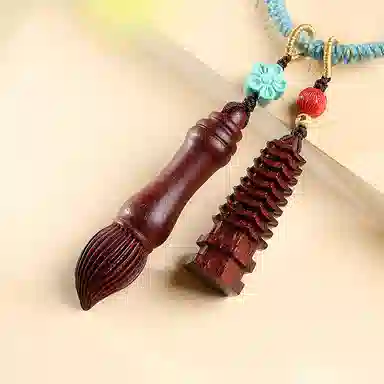 木盛缘 【金榜题名】【考研考试上岸】国潮新中式葫芦金榜题名文昌塔状元笔 紫檀属 把件 男女同款情侣款