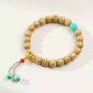 木盛缘 【六字真言  平安顺遂】高油高密鸡油黄佛珠文玩考研考公上岸前程似锦#好运 星月菩提 手串 男女同款情侣款