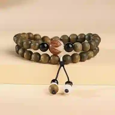 木盛缘 【福运招财  生肖守护】高油密老料八大守护神佛珠文玩 绿檀 手串 男女同款情侣款