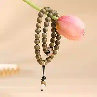 木盛缘 【八方来财  易盘玩】#好运高油密老料佛珠文玩手链 绿檀 手串 男女同款情侣款