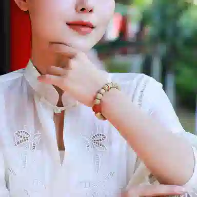 木盛缘 高油高密鸡油黄佛珠 星月菩提 手串 女款