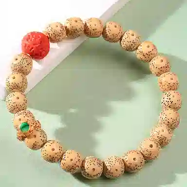 木盛缘 高油高密鸡油黄佛珠 星月菩提 手串 女款