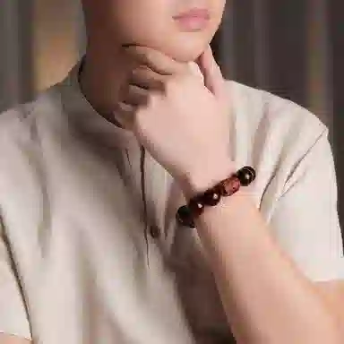 木盛缘 【财源滚滚发财貔貅】新中式国潮复古风时尚高级精美礼盒好运单圈文玩佛珠 紫檀属 手串 男女同款情侣款