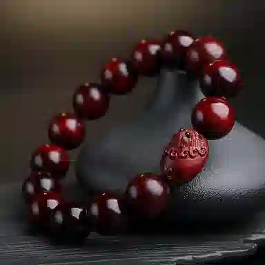 木盛缘 【财源滚滚发财貔貅】新中式国潮复古风时尚高级精美礼盒好运单圈文玩佛珠 紫檀属 手串 男女同款情侣款