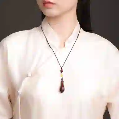 木盛缘 玉兰花月老赐福时来运转早日脱单平安喜乐文玩 小叶紫檀 吊坠 男女同款情侣款