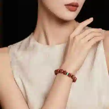 木盛缘 【发财鼠   暴力招财】#好运实心易盘玩上色快文玩 紫金鼠 手串 男女同款情侣款