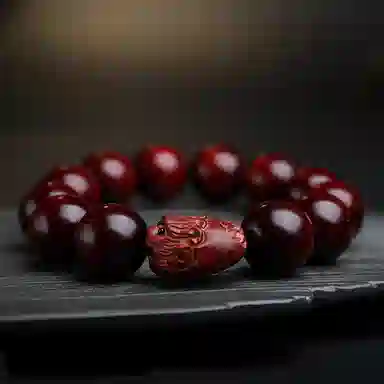 木盛缘 【解压发财貔貅】新中式国潮吞金兽招财纳福财源滚滚高油高密佛珠貔貅文玩单圈 紫檀属 手串 男女同款情侣款